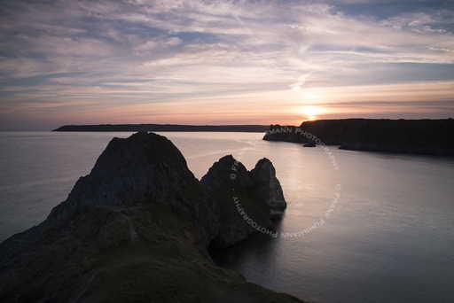 Sunset at Three Cliffs