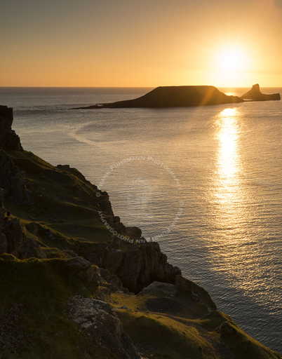 Various Stages of Sunset at Worms Head