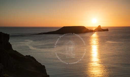 Various Stages of Sunset at Worms Head