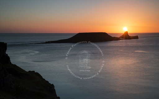 Various Stages of Sunset at Worms Head